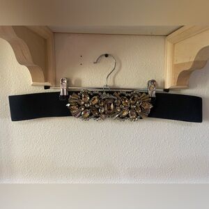 Torrid black bedazzled belt with snap closure, size 2